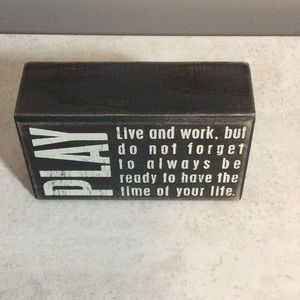 Play and Live Life wooden wall art sign